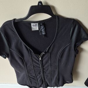 Harley-Davidson Black Zipper Bodysuit